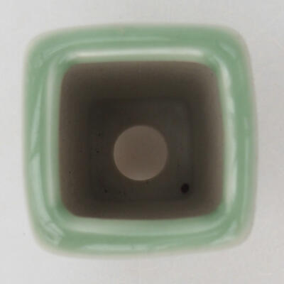 Keramik-Bonsaischale 4 x 4 x 9 cm, Farbe grün - 3