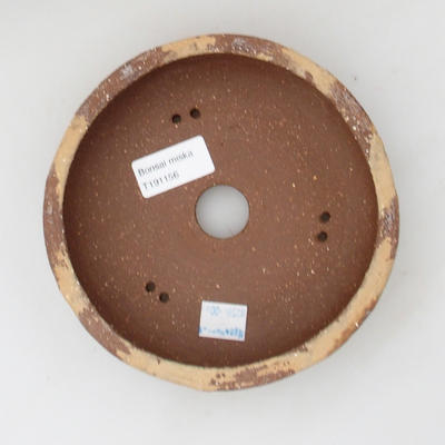 Keramik-Bonsaischale 16 x 16 x 5,5 cm, braun-grüne Farbe - 3