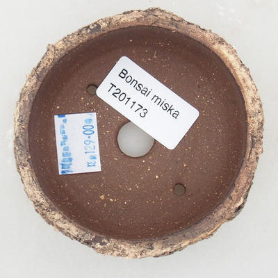 Keramik Bonsai Schüssel 8 x 8 x 4 cm, Farbe rissig - 3