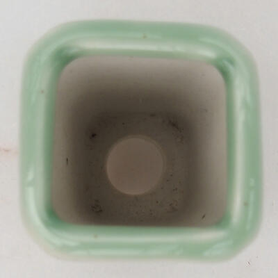 Keramik-Bonsaischale 4 x 4 x 8 cm, Farbe grün - 3