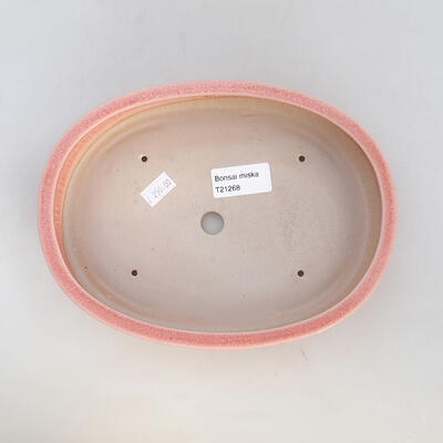 Bonsaischale aus Keramik 21 x 15,5 x 4 cm, Farbe Rosa - 3