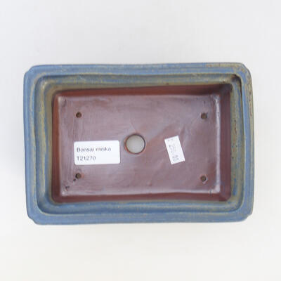 Bonsaischale aus Keramik 16,5 x 11 x 5 cm, Farbe blau - 3