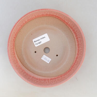 Bonsaischale aus Keramik 17 x 17 x 4,5 cm, Farbe Rosa - 3