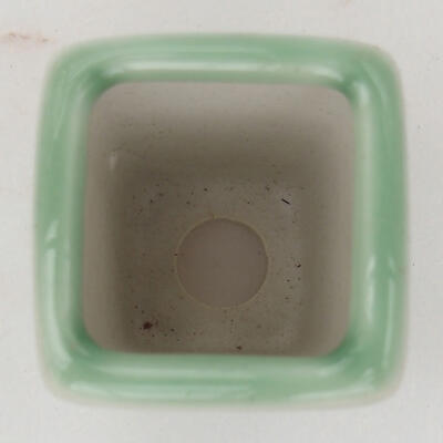 Keramik-Bonsaischale 4,5 x 4,5 x 6 cm, Farbe grün - 3