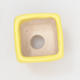 Mini Bonsai Schüssel 3 x 3 x 3 cm, gelbe Farbe - 3/4