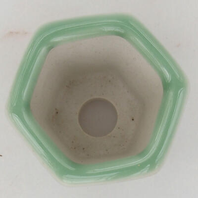 Keramik-Bonsaischale 5,5 x 5 x 5 cm, Farbe grün - 3
