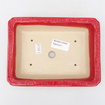 Keramik-Bonsaischale 18 x 13,5 x 4,5 cm, Farbe Rot - 3