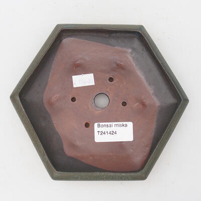 Keramik-Bonsaischale 17,5 x 15 x 3,5 cm, Farbe grau - 3