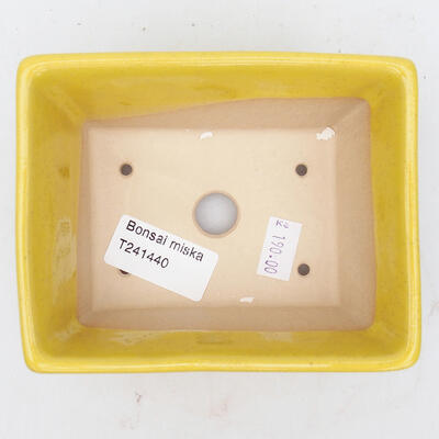 Keramik-Bonsaischale 11,5 x 9,5 x 6 cm, Farbe gelb - 3