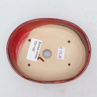 Keramik-Bonsaischale 13 x 10 x 3 cm, Farbe Rot - 3