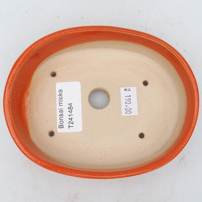 Keramik-Bonsaischale 13 x 10 x 3 cm, Farbe Orange - 3