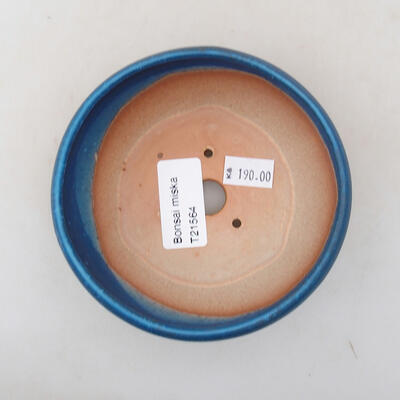 Bonsaischale aus Keramik 10,5 x 10,5 x 4,5 cm, Farbe blau - 3