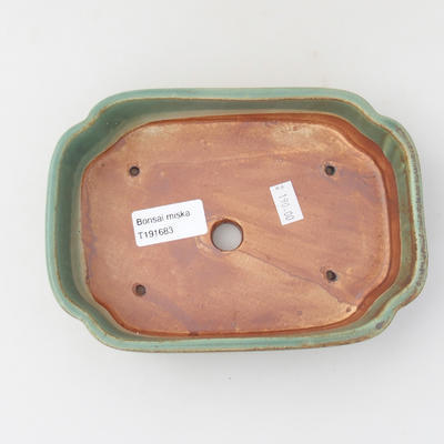 Keramik Bonsaischale 18 x 12,5 x 5 cm, Farbe grün - 3
