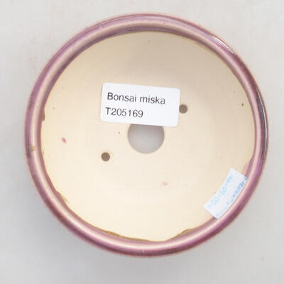 Keramische Bonsai-Schale 10 x 10 x 3,5 cm, Farbe lila - 3