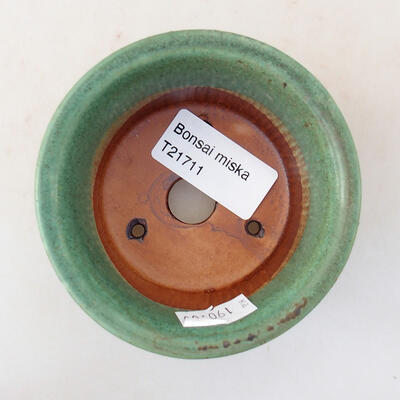 Bonsaischale aus Keramik 8,5 x 8,5 x 5 cm, Farbe grün - 3