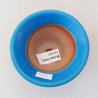 Bonsaischale aus Keramik 9,5 x 9,5 x 6,5 cm, Farbe blau - 3