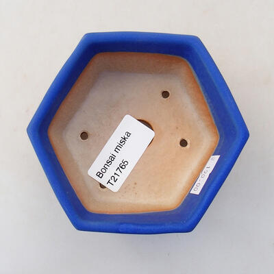 Bonsaischale aus Keramik 9,5 x 8,5 x 4,5 cm, Farbe blau - 3