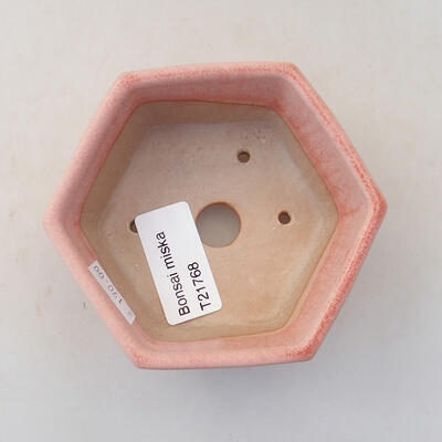 Bonsaischale aus Keramik 9,5 x 8,5 x 4,5 cm, Farbe Rosa - 3