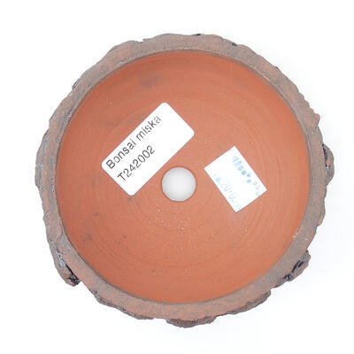 Keramik-Bonsaischale 11 x 11 x 5 cm, Farbe braun - 3