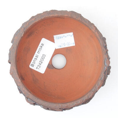 Keramik-Bonsaischale 9,5 x 9,5 x 5 cm, Farbe braun - 3