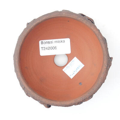 Keramik-Bonsaischale 9,5 x 9,5 x 4,5 cm, Farbe braun - 3