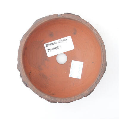 Keramik-Bonsaischale 10 x 10 x 4,5 cm, Farbe braun - 3
