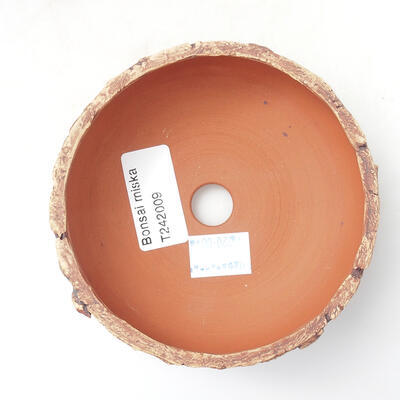 Keramik-Bonsaischale 10,5 x 10,5 x 4 cm, Farbe braun - 3