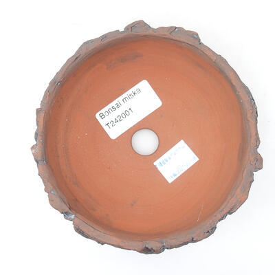 Keramik-Bonsaischale 11,5 x 11,5 x 5 cm, Farbe braun - 3