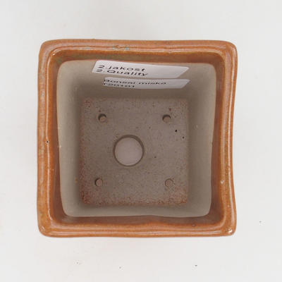 Keramik Bonsai Schüssel 8 x 8 x 10 cm, Farbe braun - 2. Qualität - 3