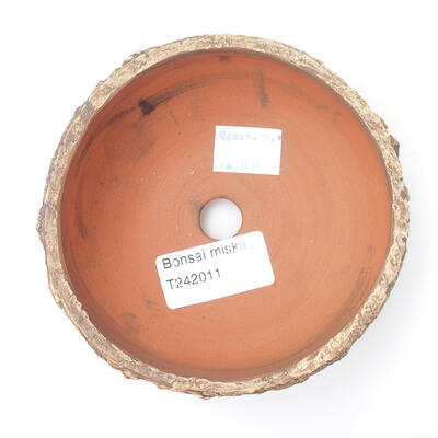 Keramik-Bonsaischale 10,5 x 10,5 x 5 cm, Farbe braun - 3