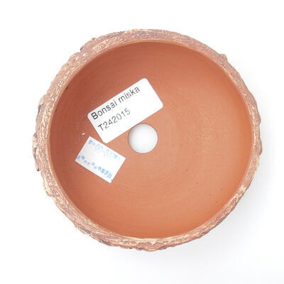 Keramik-Bonsaischale 10 x 10 x 5 cm, Farbe braun - 3
