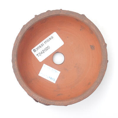 Keramik-Bonsaischale 10 x 10 x 4 cm, Farbe braun - 3