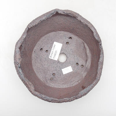 Keramik-Bonsaischale 16,5 x 16,5 x 5 cm, Farbe braun - 3