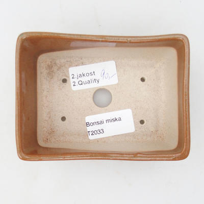 Keramik Bonsai Schüssel 12 x 9 x 4,5 cm, Farbe braun - 2. Qualität - 3
