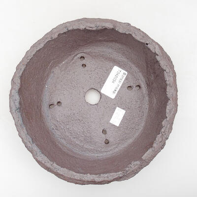 Keramik-Bonsaischale 18 x 18 x 5 cm, Farbe braun - 3