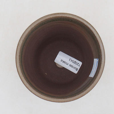 Keramische Bonsai-Schale 9,5 x 9,5 x 10,5 cm, Farbe braun-grün - 3