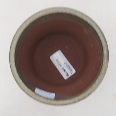 Keramische Bonsai-Schale 10 x 10 x 9,5 cm, Farbe braun-grün - 3