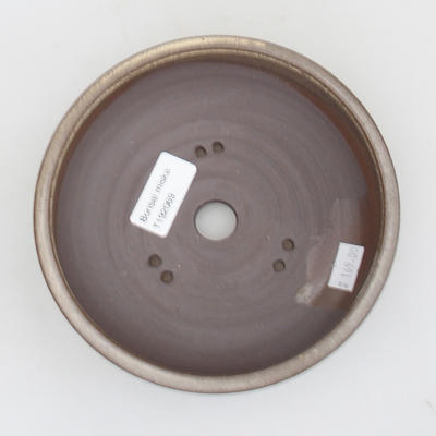 Keramik Bonsai Schüssel - 15,5 x 15,5 x 5 cm, braune Farbe - 3
