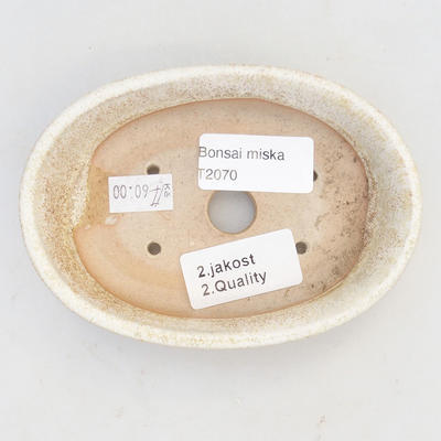 Keramik Bonsai Schüssel 12 x 8 x 3,5 cm, Farbe beige - 2. Qualität - 3