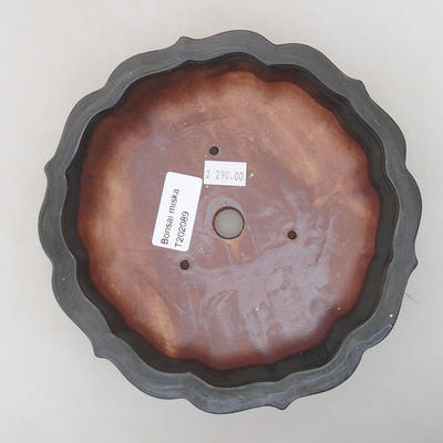 Keramische Bonsai-Schale 17 x 17 x 4,5 cm, graue Farbe - 3