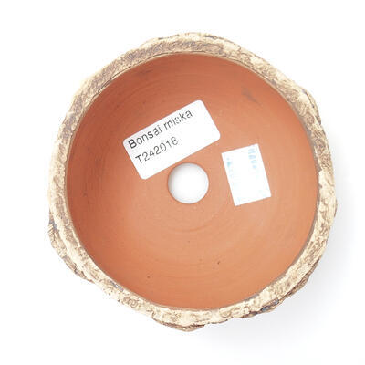 Keramik-Bonsaischale 10 x 10 x 5,5 cm, Farbe braun - 3