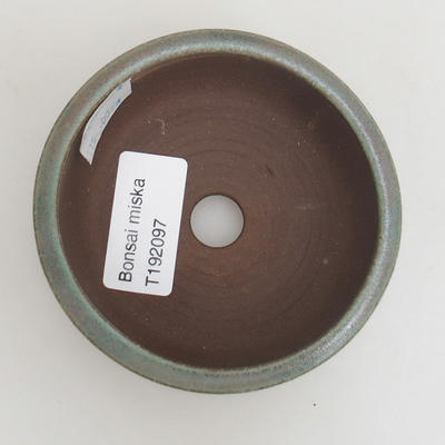 Keramik Bonsaischale 8,5 x 8,5 x 4 cm, Farbe grün - 3