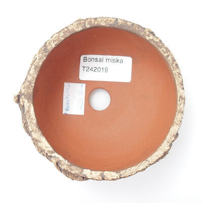 Keramik-Bonsaischale 9,5 x 9,5 x 6 cm, Farbe braun - 3