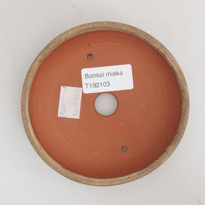 Keramik Bonsai Schüssel 11 x 11 x 3 cm, Farbe beige - 3