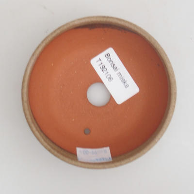 Keramik Bonsaischale 10 x 10 x 3 cm, Farbe beige - 3