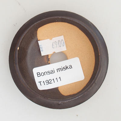 Keramik Bonsai Schüssel 7 x 7 x 1,5 cm, braune Farbe - 3
