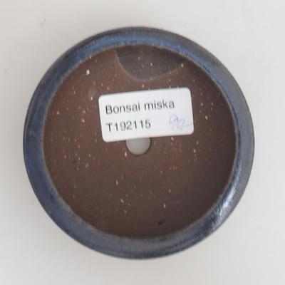 Keramik Bonsaischale 8 x 8 x 3 cm, Farbe blau - 3