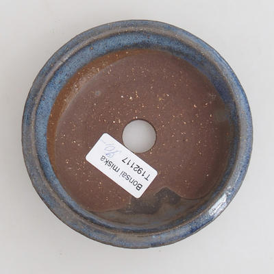 Keramik Bonsaischale 11,5 x 11,5 x 3 cm, Farbe blau - 3