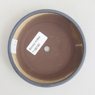 Keramik Bonsaischale 12 x 12 x 3 cm, Farbe blau - 3