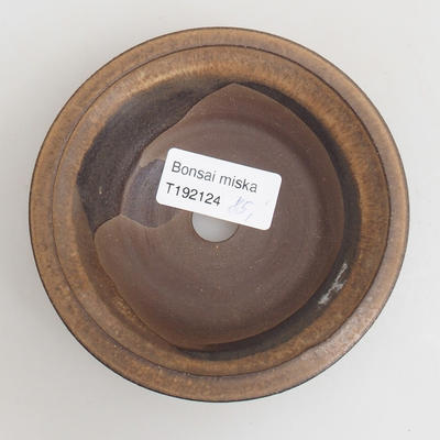 Keramik Bonsai Schüssel 10,5 x 10,5 x 3 cm, braune Farbe - 3